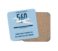 Thumbnail for Cessna Citation 560 - Citation V design on light blue 1 piece coaster