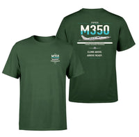 Thumbnail for Piper M350 design on dark green t-shirt, double-side print