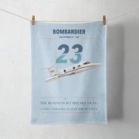 Thumbnail for Bombardier Learjet 23 design on light blue towel