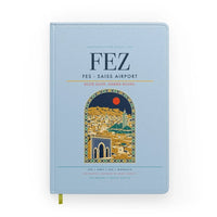 Thumbnail for Fes (FEZ) design on light blue notebook