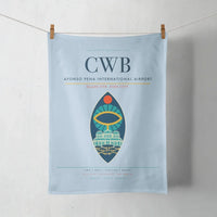 Thumbnail for Afonso Pena International Airport (CWB) design on light blue towel