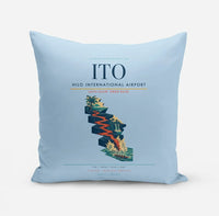Thumbnail for Hilo International Airport (ITO) design on light blue pillow