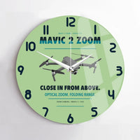 Thumbnail for DJI Mavic 2 Zoom design on light green no frame wall clock