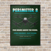 Thumbnail for Skyfront Perimeter 8 vertical canvas print - framed - dark green background