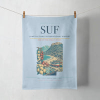 Thumbnail for Lamezia Terme International Airport (SUF) design on light blue towel