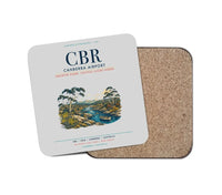 Thumbnail for Canberra Airport (CBR) design on light gray 1 piece coaster