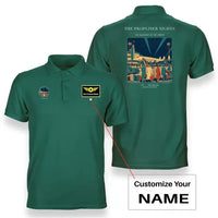 Thumbnail for VINTAGE G4080 - The Propliner Nights - Double-Side Polo T-Shirt design on green+name