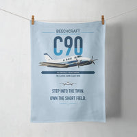 Thumbnail for Beechcraft King Air C90 design on light blue towel