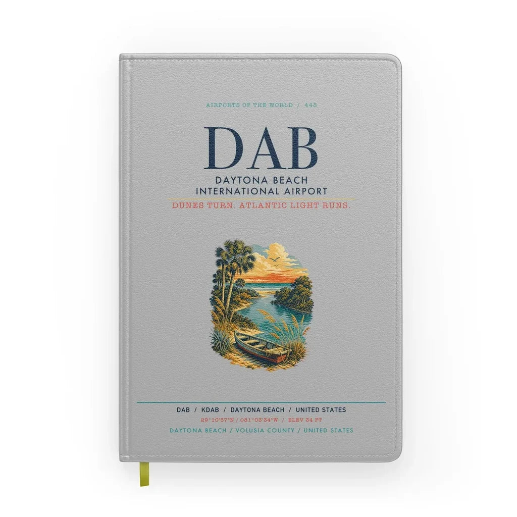 Daytona Beach International Airport (DAB) design on light gray notebook