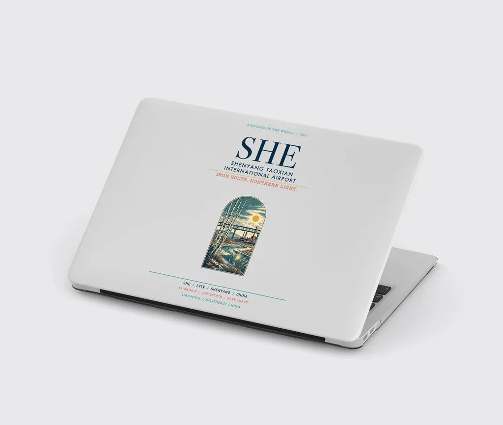 Shenyang Taoxian International Airport (SHE) design on light gray MacBook case