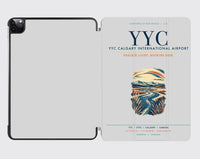 Thumbnail for YYC Calgary International Airport (YYC) design on light gray ipad tablet case