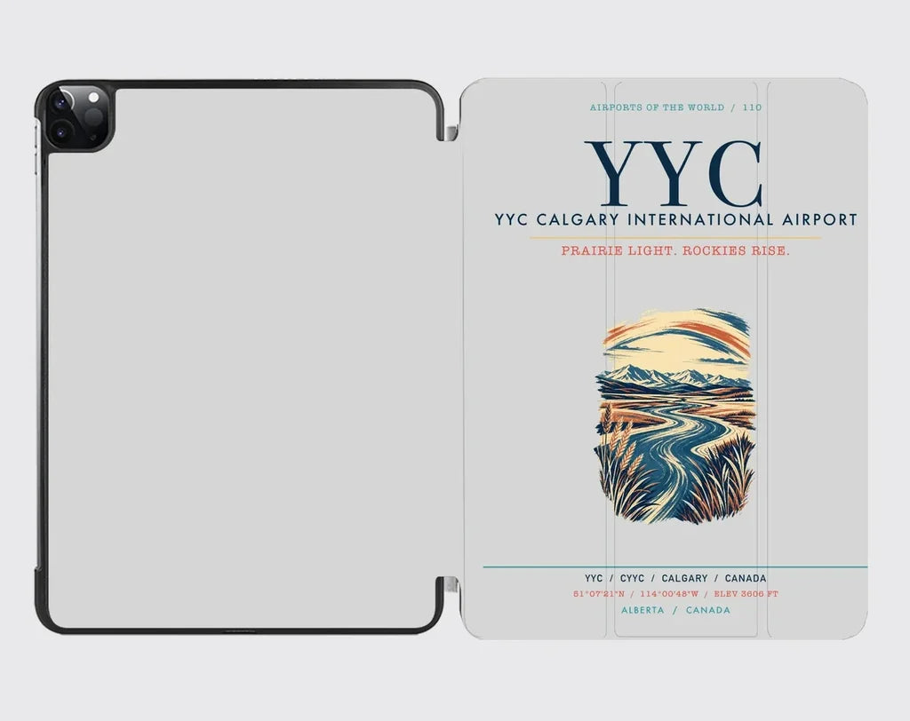 YYC Calgary International Airport (YYC) design on light gray ipad tablet case