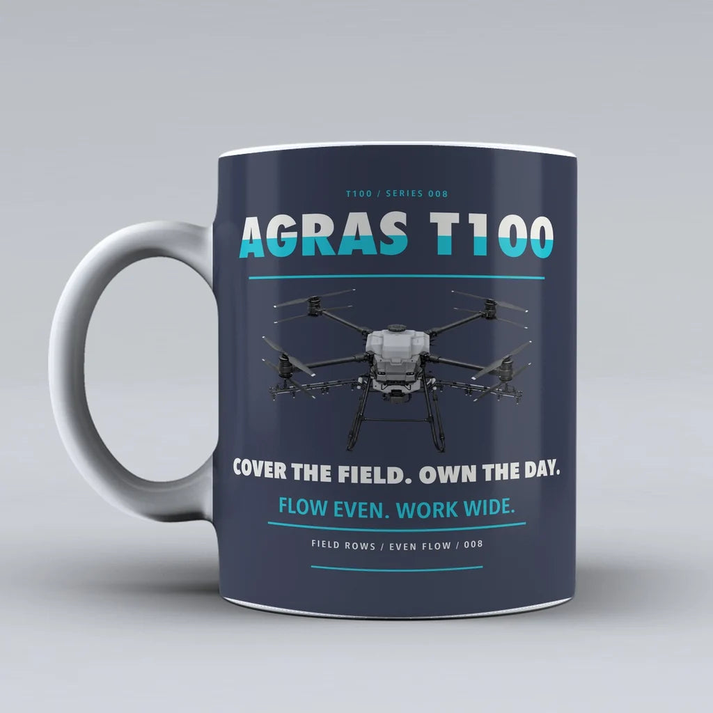Agras T100 Mug design on dark blue dji