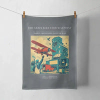 Thumbnail for VINTAGE G4451 - The Grain Elevator Waypoint - Designed Towels design on gray