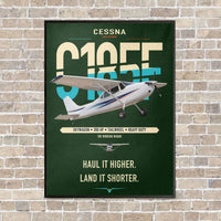 Thumbnail for Cessna A185F Skywagon vertical canvas print - framed - dark green background