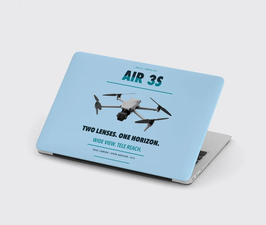 DJI Air 3S design on light blue MacBook case