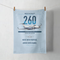Thumbnail for Beechcraft King Air 260 design on light blue towel