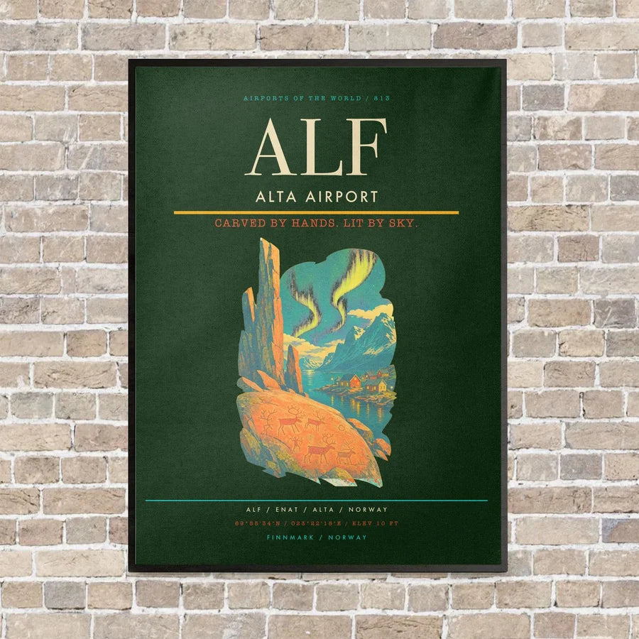 Alta Airport ALF - Canvas Framed - Dark Green