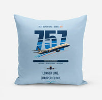 Thumbnail for Boeing 757-300 design on light blue pillow