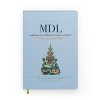 Thumbnail for Mandalay International Airport (MDL) design on light blue notebook