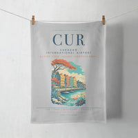 Thumbnail for Curaçao International Airport (CUR) design on light gray towel