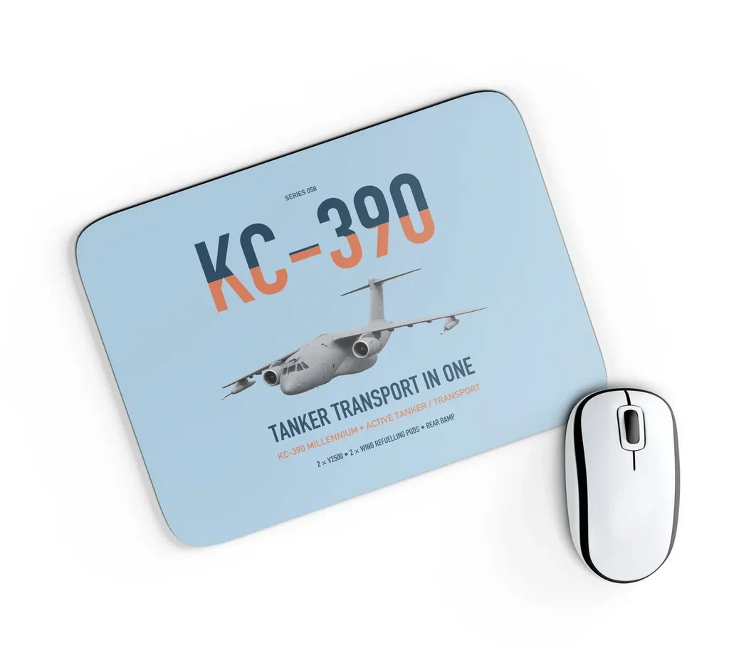 Embraer KC-390 Millennium design on light blue rectangle mouse pad