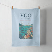 Thumbnail for Vigo Airport (VGO) design on light blue towel