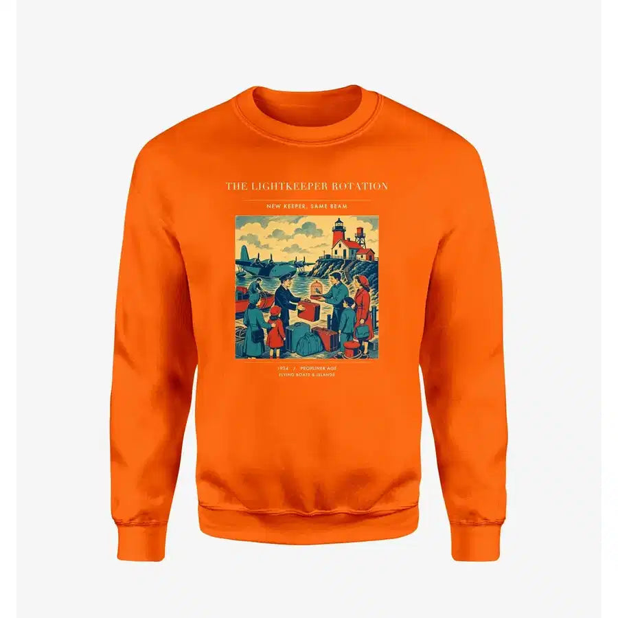 VINTAGE G4418 - The Lightkeeper Rotation - Designed Sweatshirts design on orange