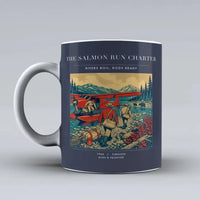 Thumbnail for VINTAGE G4289 - The Salmon Run Charter - Ceramic Mug design on darkblue
