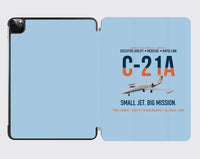 Thumbnail for C-21A Learjet Small Jet Big Mission design on light blue ipad tablet case