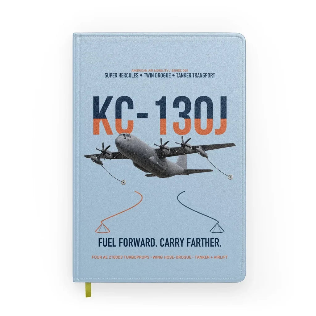KC-130J SUPER HERCULES design on light blue notebook