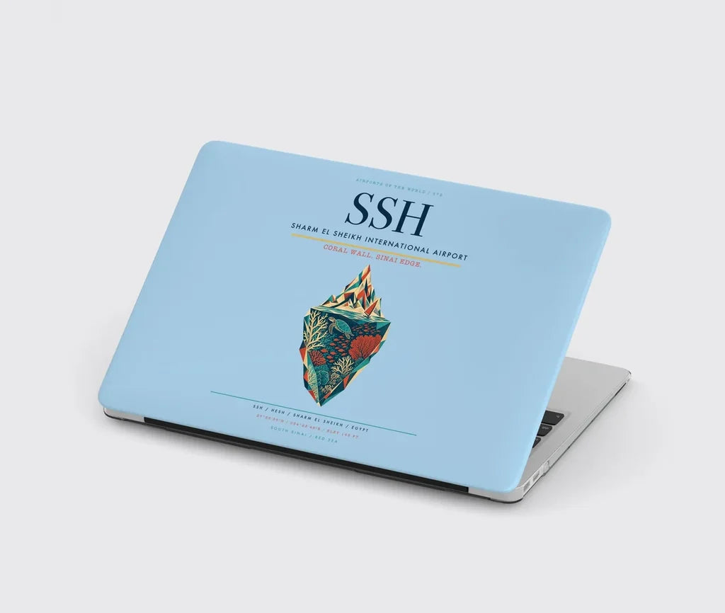 Sharm El Sheikh International Airport (SSH) design on light blue MacBook case