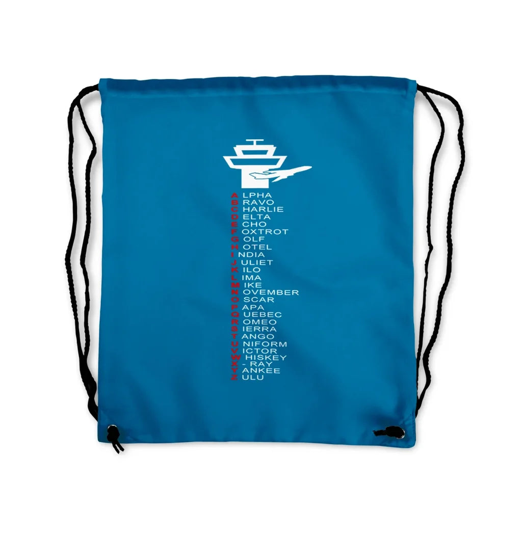 Aviation Alphabet Drawstring Bag - view 5