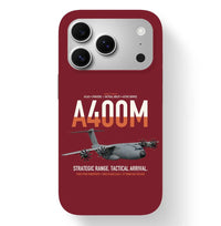 Thumbnail for Airbus A400M Atlas design on dark red magsafe iphone case, for iPhone 17 Pro