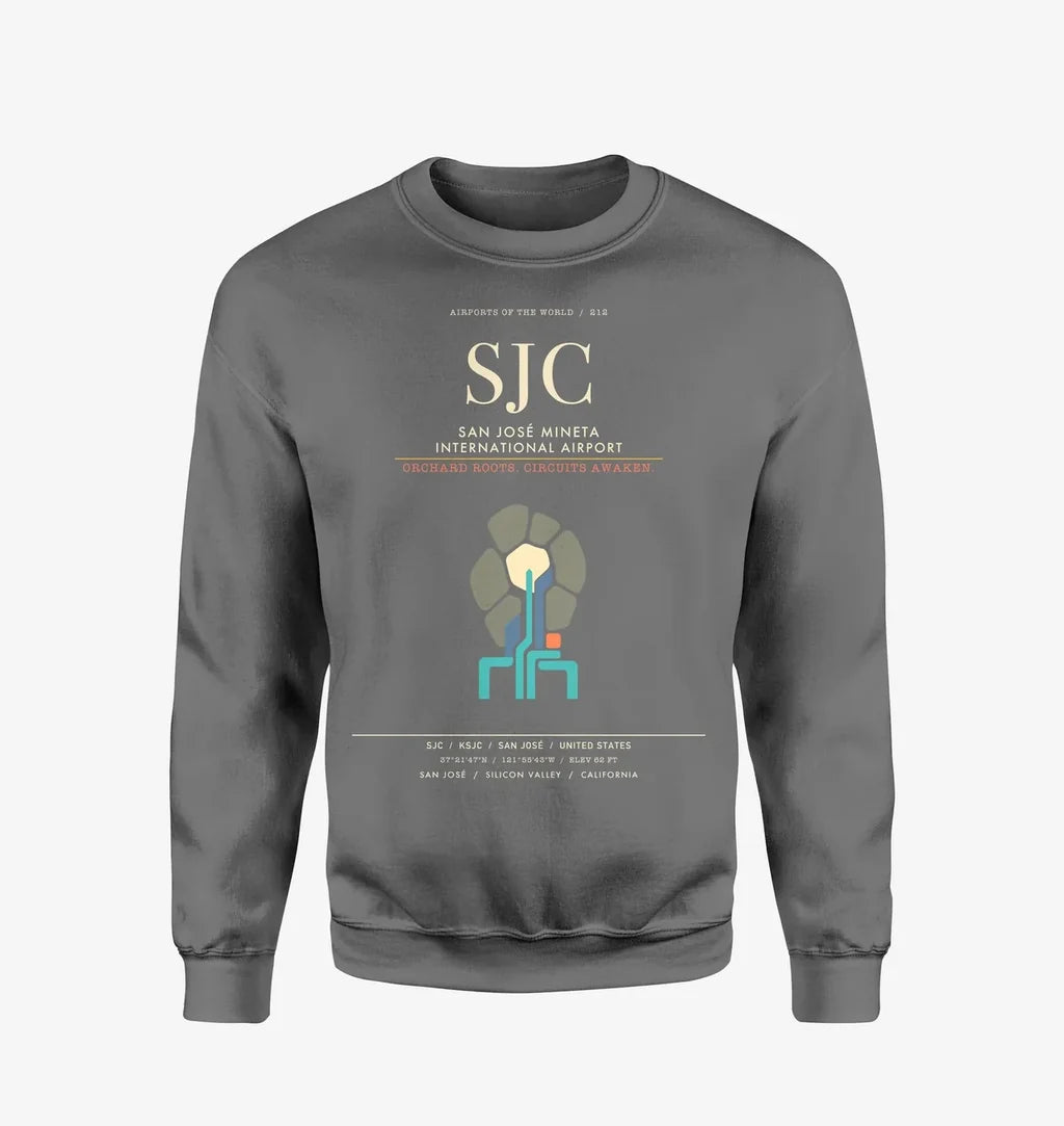 San Jose Mineta International Airport SJC Sweatshirt - Gray