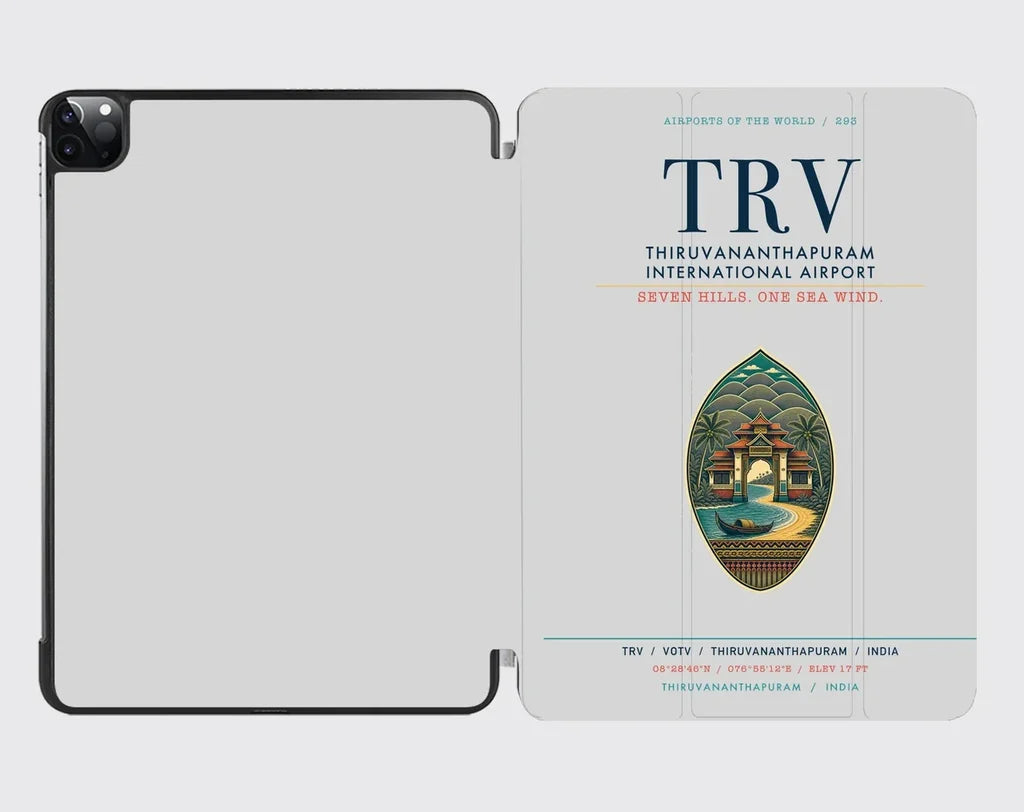 Thiruvananthapuram International Airport (TRV) design on light gray ipad tablet case