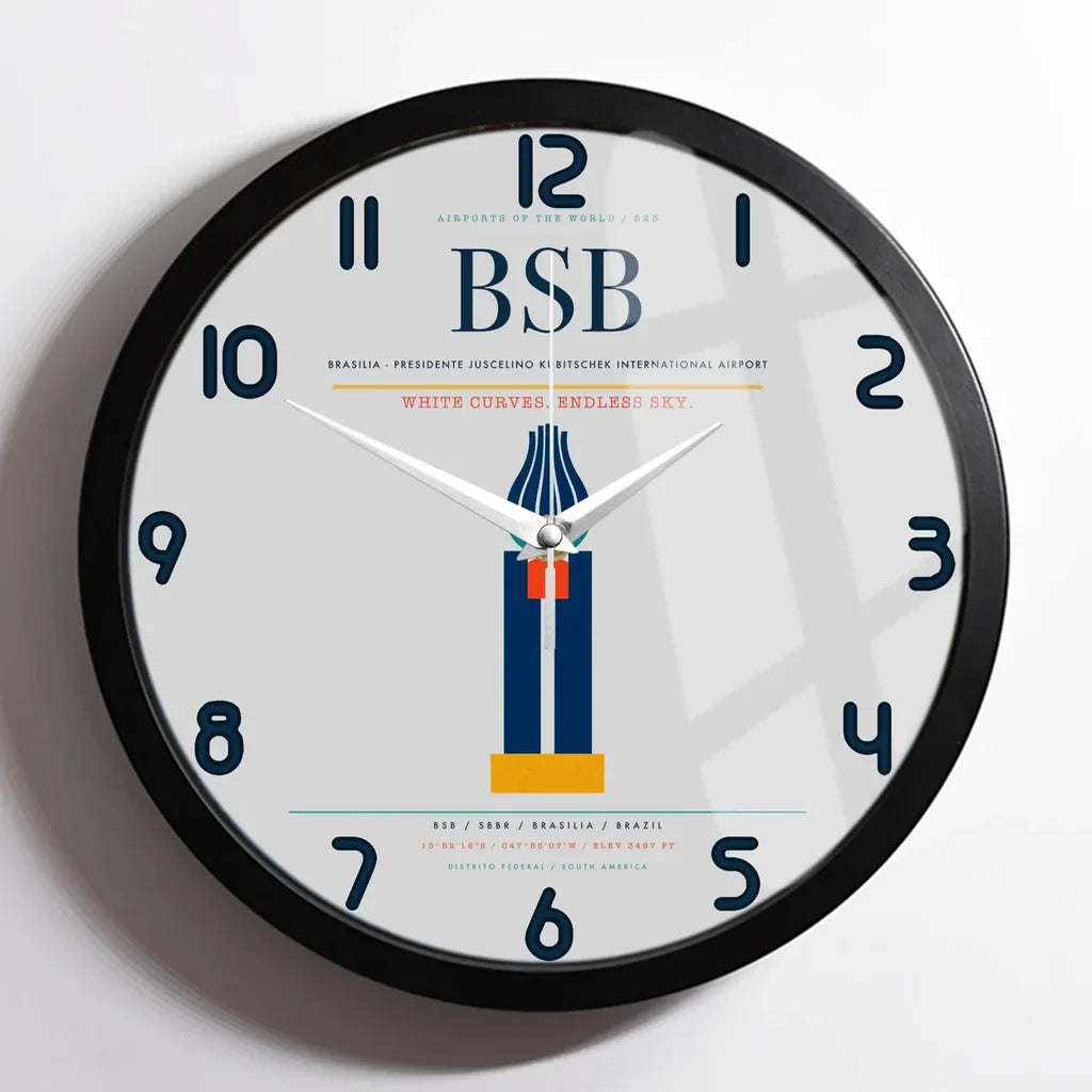 Brasilia - Presidente Juscelino Kubitschek International Airport BSB Wall-Clock Framed - Light Gray