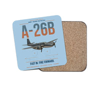 Thumbnail for A-26B Invader design on light blue 1 piece coaster