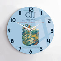 Thumbnail for Cheongju International Airport (CJJ) design on light blue no frame wall clock