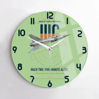 Thumbnail for Dassault Mirage IIIC design on light green no frame wall clock