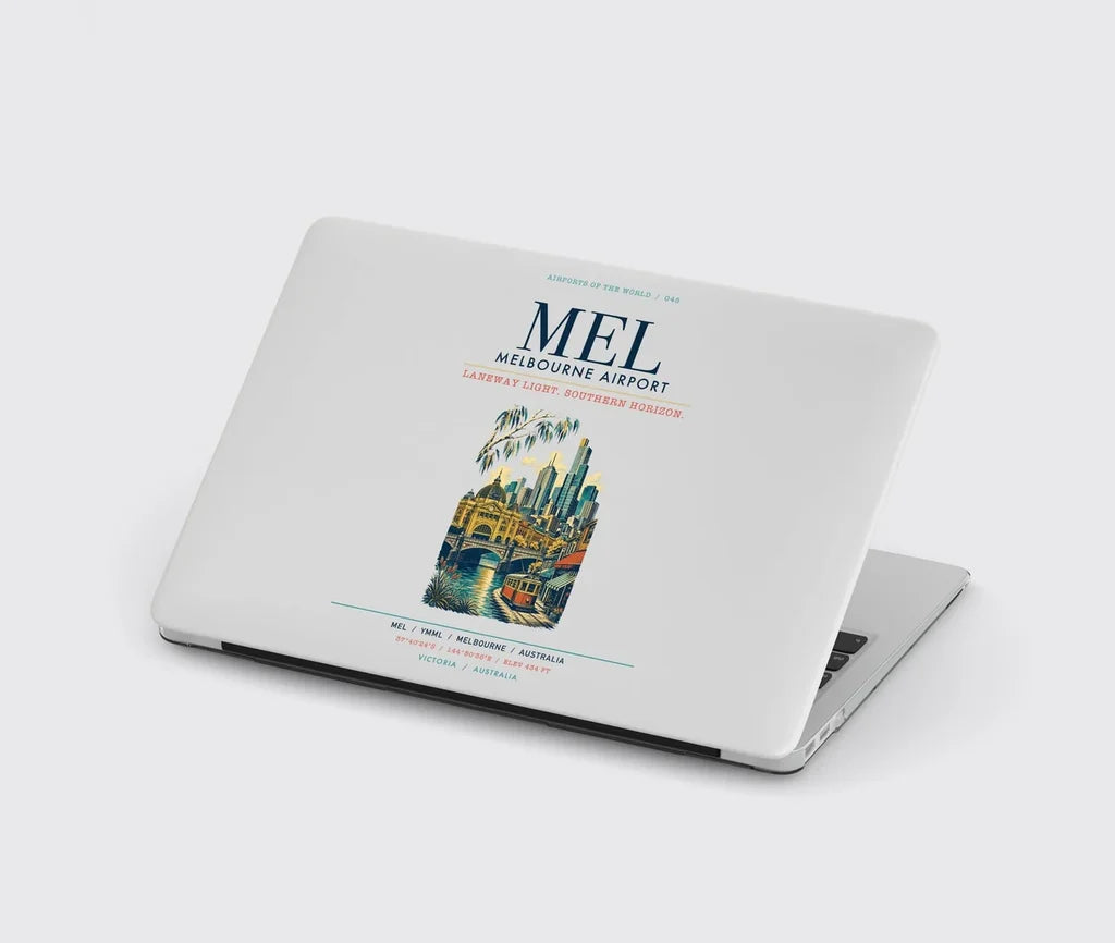 Melbourne Airport (MEL) design on light gray MacBook case