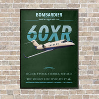 Thumbnail for Bombardier Learjet 60XR vertical canvas print - framed - dark green background