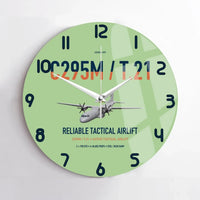 Thumbnail for Airbus C295M T.21 design on light green no frame wall clock