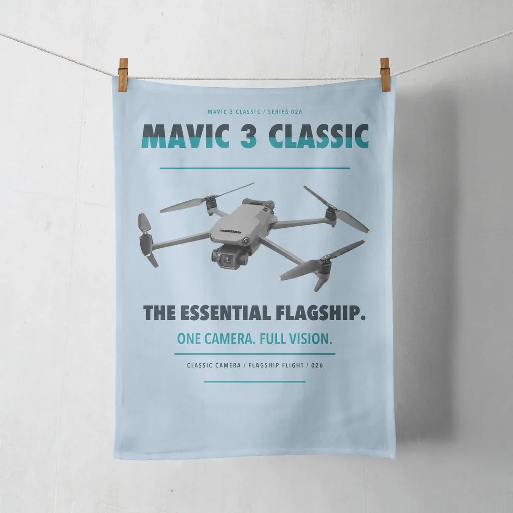 DJI Mavic 3 Classic design on light blue towel