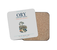 Thumbnail for Paris-Orly Airport (ORY) design on light gray 1 piece coaster