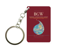 Thumbnail for Baghdad International Airport BGW Key Chain design on dark red key chain