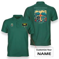 Thumbnail for VINTAGE G4385 - The Prop To Jet Handshake - Double-Side Polo T-Shirt design on green+name