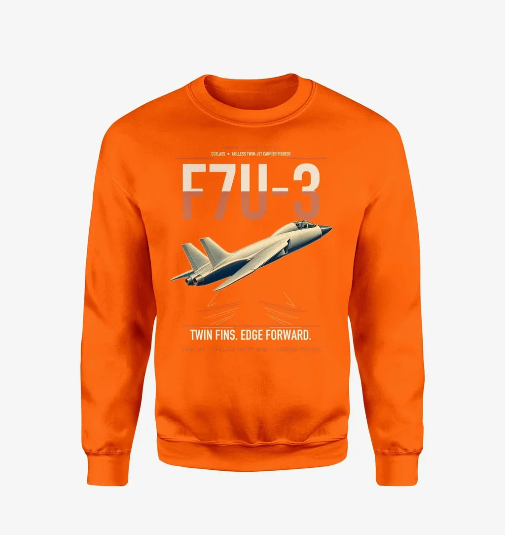 F7U-3 Cutlass design on orange sweatshirt