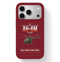 Thumbnail for MD AH-6M Little Bird design on dark red magsafe iphone case, for iPhone 17 Pro