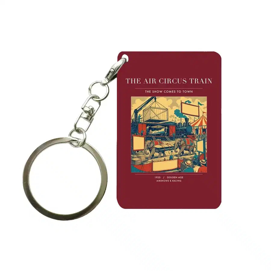 VINTAGE G4037 - The Air Circus Train - Designed Key Chain design on darkred